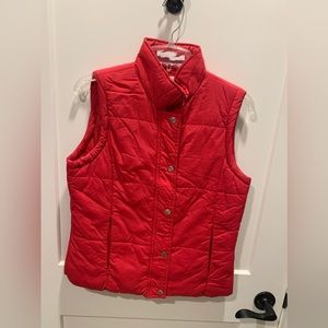 Red puffy vest